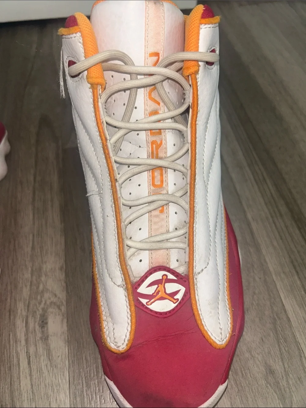 ♻️ Jordan Pro Strong White Cardinal Red Vivid Orange